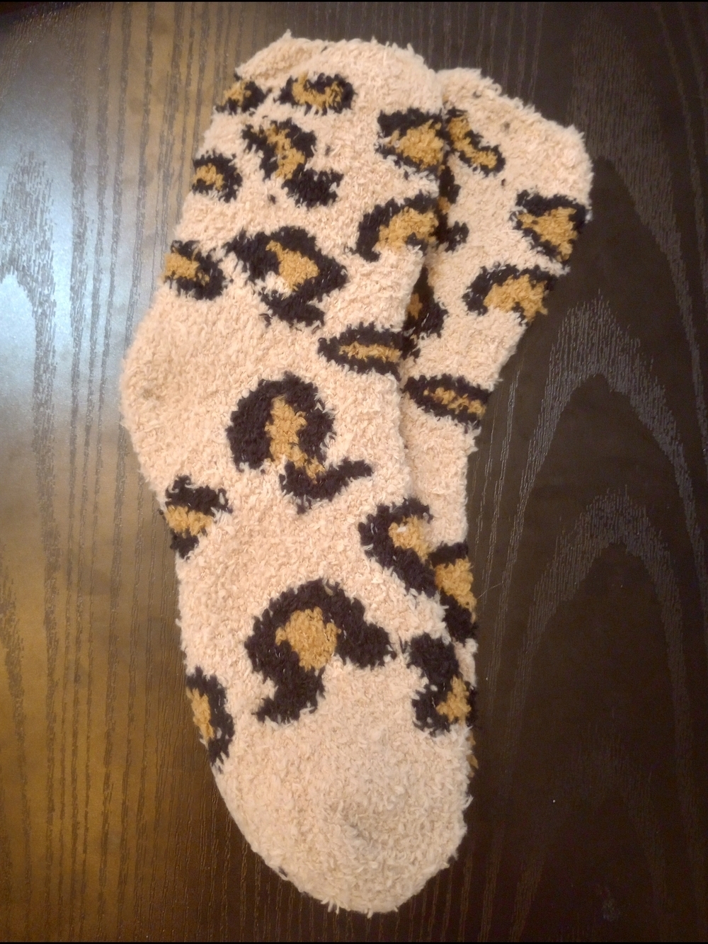 Brown Leopard Print Cozy Fleece Fuzzy Mid-calf Socks